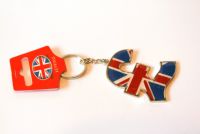 Union jack pound sign keyring